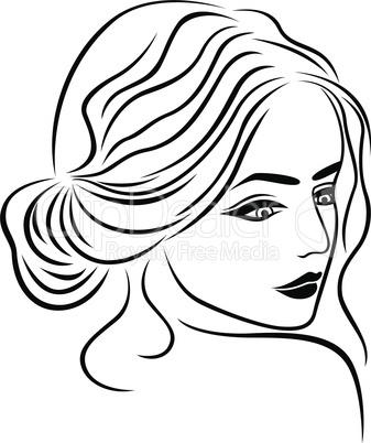 Abstract female head outline