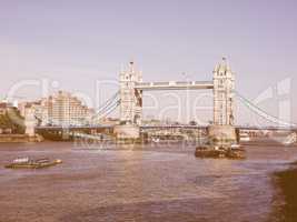 Retro looking Tower Bridge in London