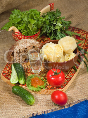 Still Life With Vodka And Potatoes