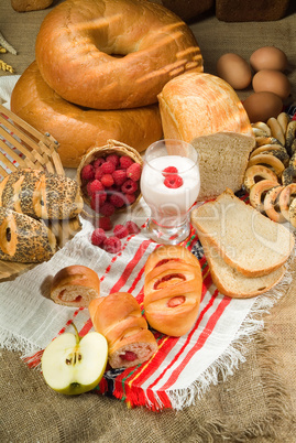 Bread, Milk And Apple