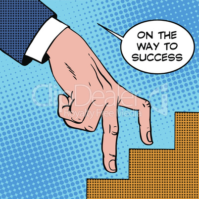 Up the ladder of success business concept businessman fingers