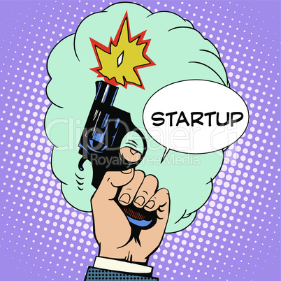 business concept startup starting pistol