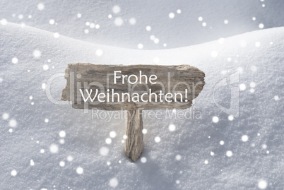 Sign Snowflakes Frohe Weihnachten Mean Merry Christmas