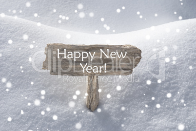 Christmas Sign Snow And Snowflakes Happy New Year