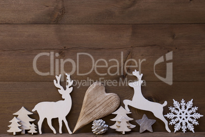 Rustic Christmas Decoration, Heart, Snowflake, Tree, Reindeer
