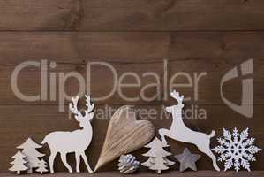 Rustic Christmas Decoration, Heart, Snowflake, Tree, Reindeer