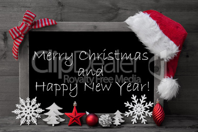 Blackboard Santa Hat Merry Christmas And Happy New Year