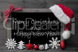 Blackboard Santa Hat Merry Christmas And Happy New Year