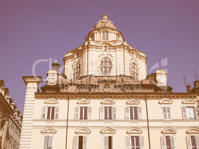 Retro looking San Lorenzo church in Turin