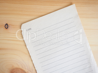 Blank note book page