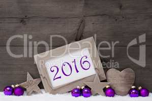 Gray Purple Christmas Decoration Text 2016