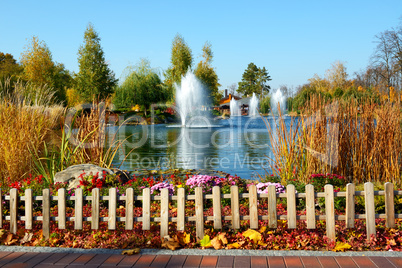 The fountains and pond near "Khonka" house, Ukraine. It is forme
