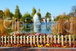 The fountains and pond near "Khonka" house, Ukraine. It is forme