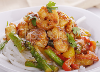 Rice Noodles with Shrimps