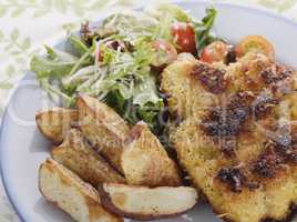 Parmesan Chicken with Salad