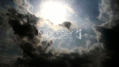 Clouds with sun, time lapse background