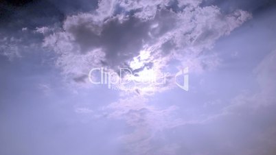 Clouds with sun, time lapse background