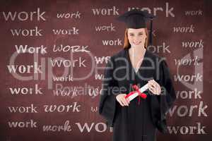 Composite image of teenage girl celebrating graduation