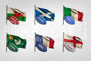 Six nations flags