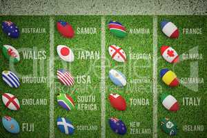 Composite image of rugby world cup pools