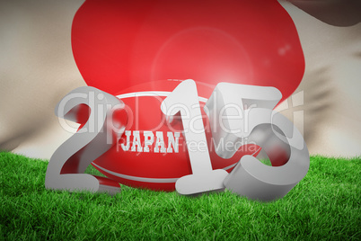 Composite image of japan rugby 2015 message