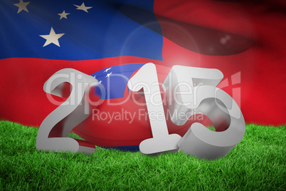 Composite image of samoa rugby 2015 message