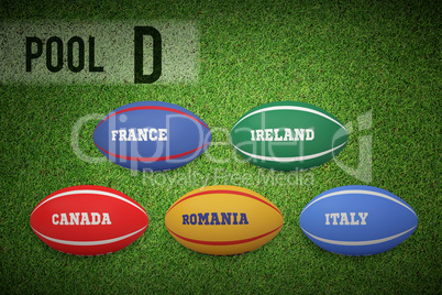 Composite image of rugby world cup pool d
