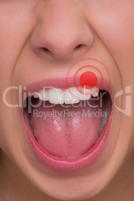 Composite image of close up of childs mouth shouting