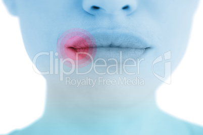 Composite image of woman with luscious lips