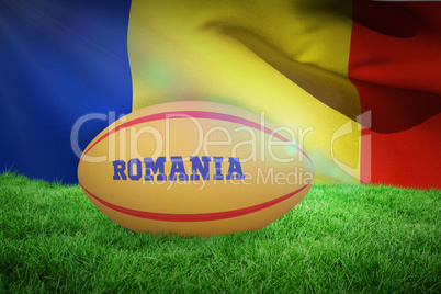 Composite image of romania rugby ball