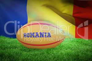 Composite image of romania rugby ball