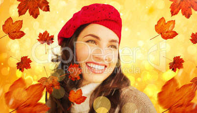 Composite image of smiling brunette