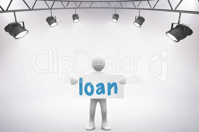 Loan against grey background
