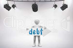 Debt against grey background