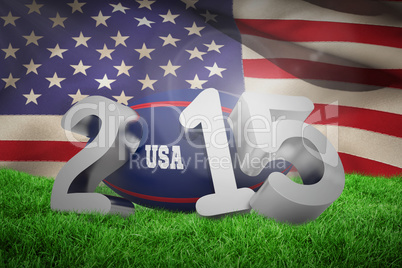 Composite image of usa rugby 2015 message