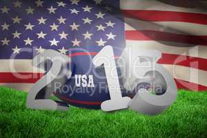 Composite image of usa rugby 2015 message