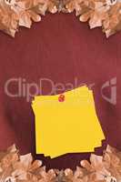 Composite image of sticky note with red pushpin