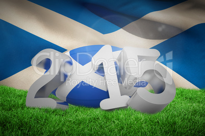 Composite image of scotland rugby 2015 message