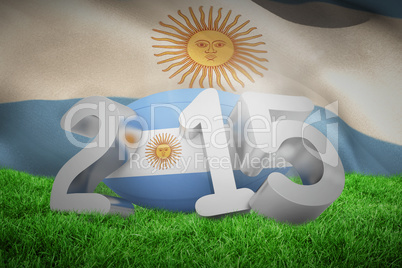 Composite image of argentina rugby 2015 message