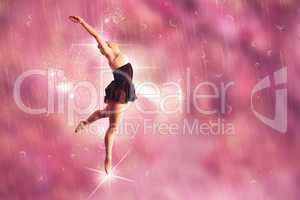 Composite image of pretty ballerina dancing