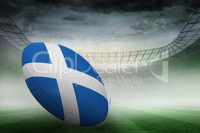 Composite image of scottish flag rugby ball