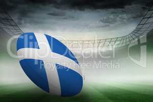 Composite image of scottish flag rugby ball
