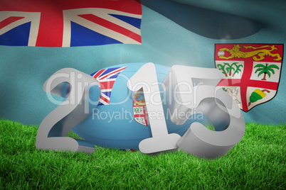 Composite image of fiji rugby 2015 message