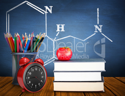 Composite image of school supplies