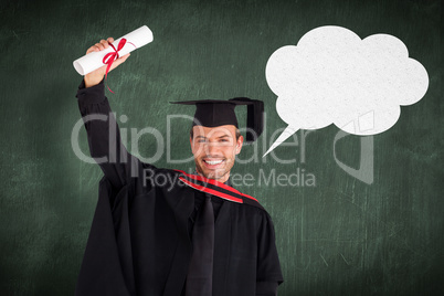 Composite image of happy attractive boy after his graduation Composite image of happy attractive boy after his graduation