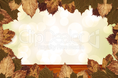 Composite image of autumn leaves pattern