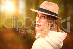 Composite image of pretty hipster blonde