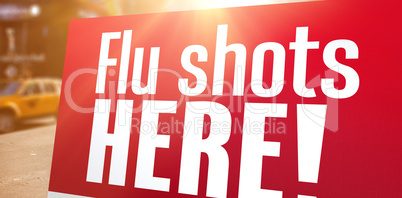 Composite image of flu shots here