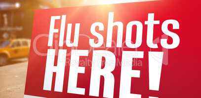 Composite image of flu shots here