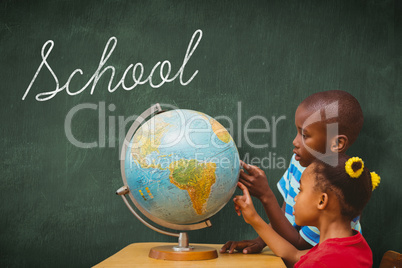 School against green chalkboard